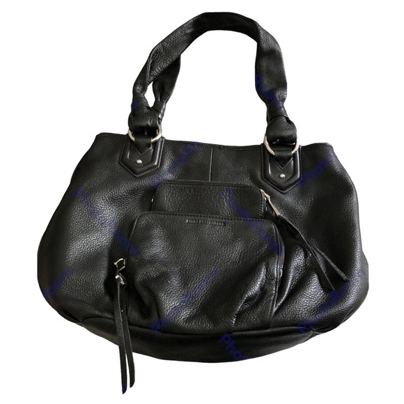 Aimee Kestenberg Black Genuine Leather Large Hobo Carryall Shoulder Bag Purse - Picture 1 of 12